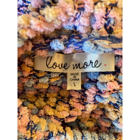 Love More Sweater Pink Purple Blue “Popcorn “ Look Size Large GORGEOUS! - Picture 8 of 11